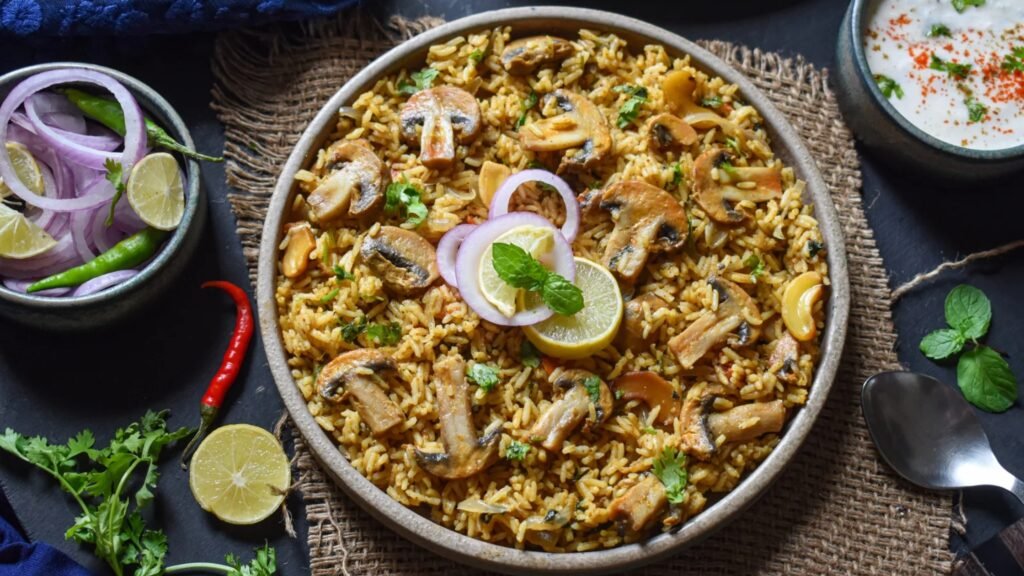 Mushroom Pulao Recipe