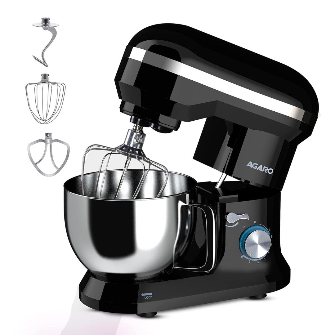 AGARO Royal Stand Mixer 1000W with 5L Bowl | 8 Speed Settings & Durable Attachments