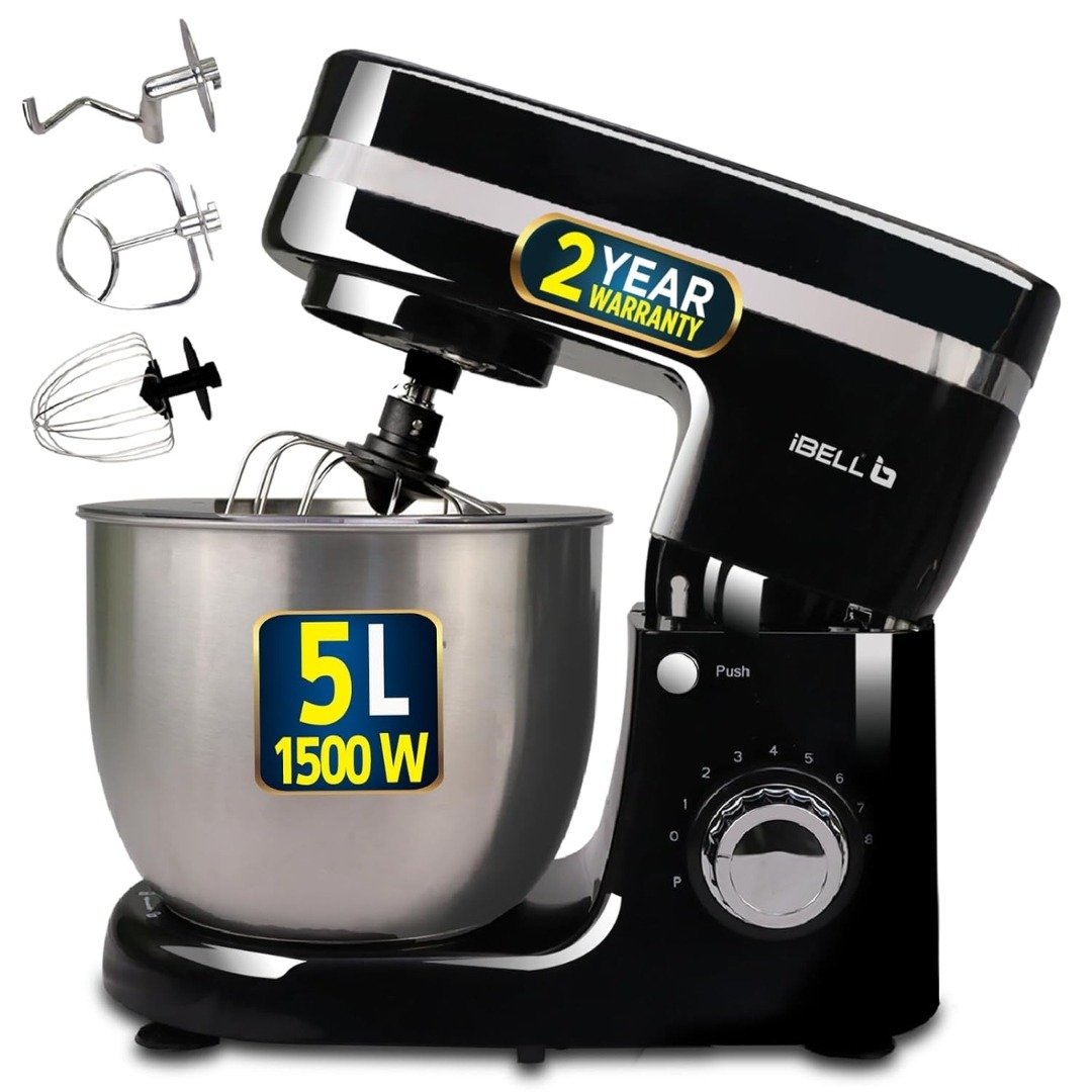 iBELL 4500MPRO Stand Mixer | 1500W, 8 Speed Control, 5L Stainless Steel Bowl