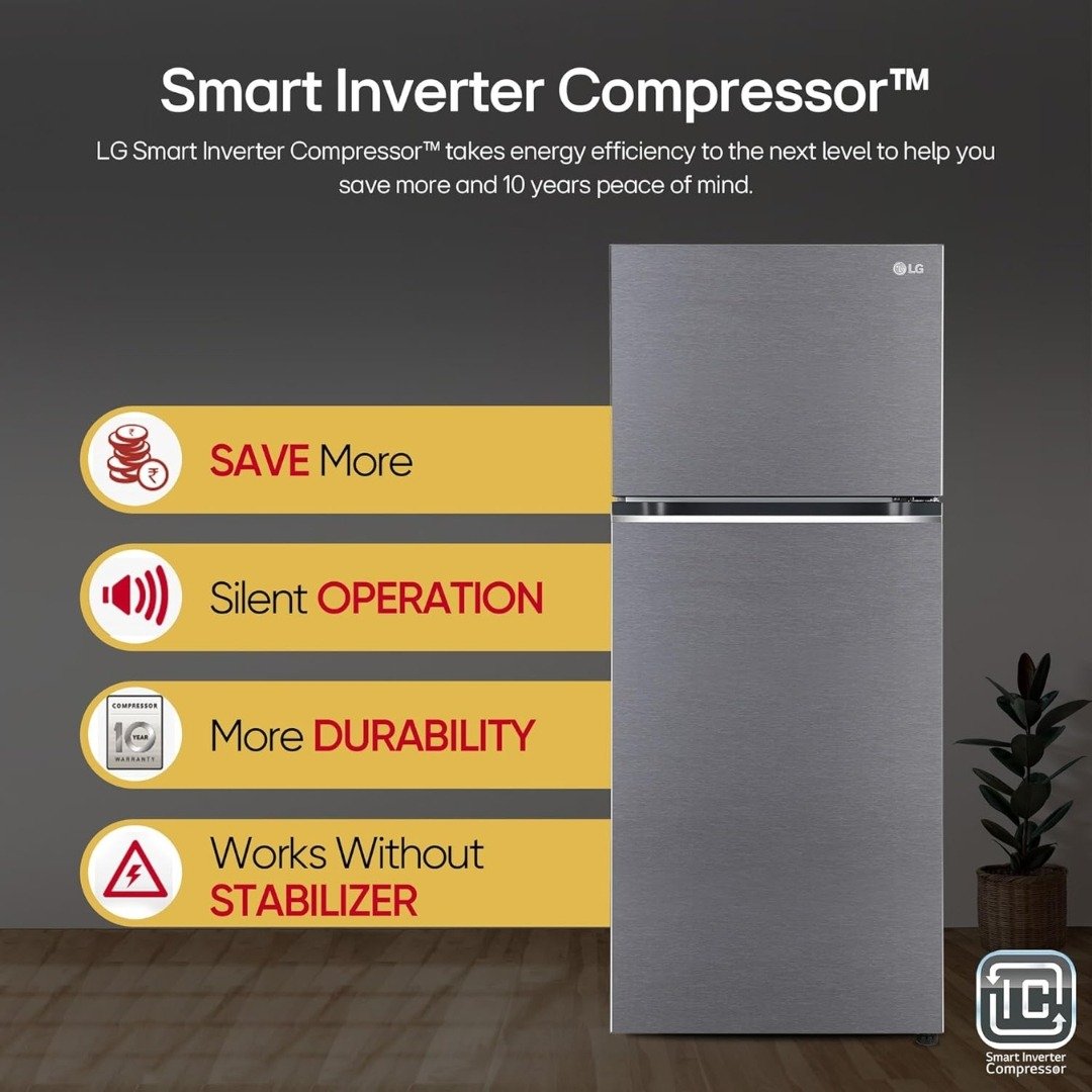 LG 322 L 3 Star Frost-Free Smart Inverter Double Door Refrigerator | Convertible Design