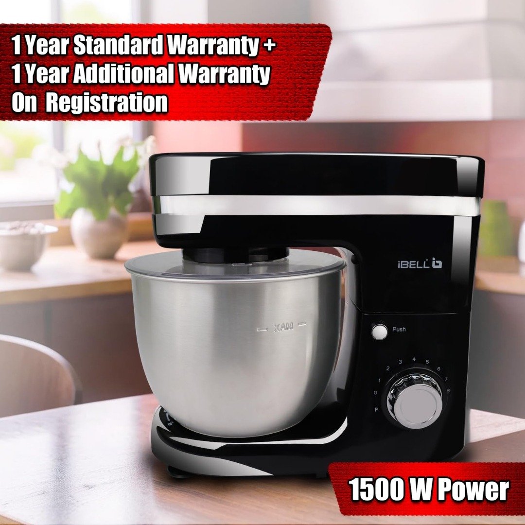 iBELL 4500MPRO Stand Mixer | 1500W, 8 Speed Control, 5L Stainless Steel Bowl