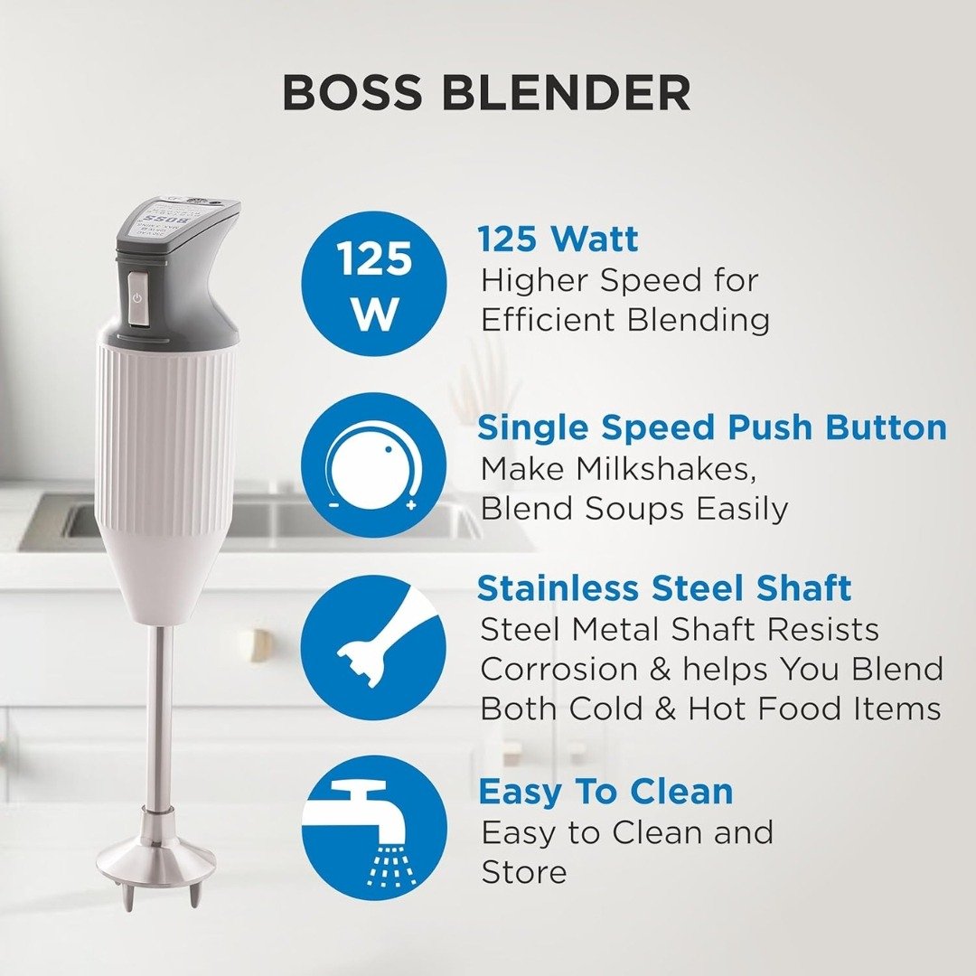 BOSS E111 Portable 125W Hand Blender – Compact, Powerful & Versatile