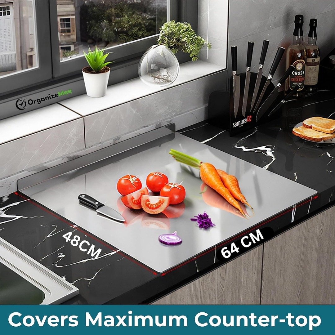 OrganizemeeTM Over-the-Sink Cutting Board | Space-Saving & Multi-Purpose