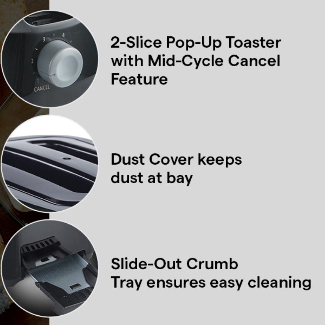 Morphy Richards AT-200 2-Slice Pop-Up Toaster | Adjustable Browning & Fast Toasting 7 Morphy Richards 2-Slice Toaster