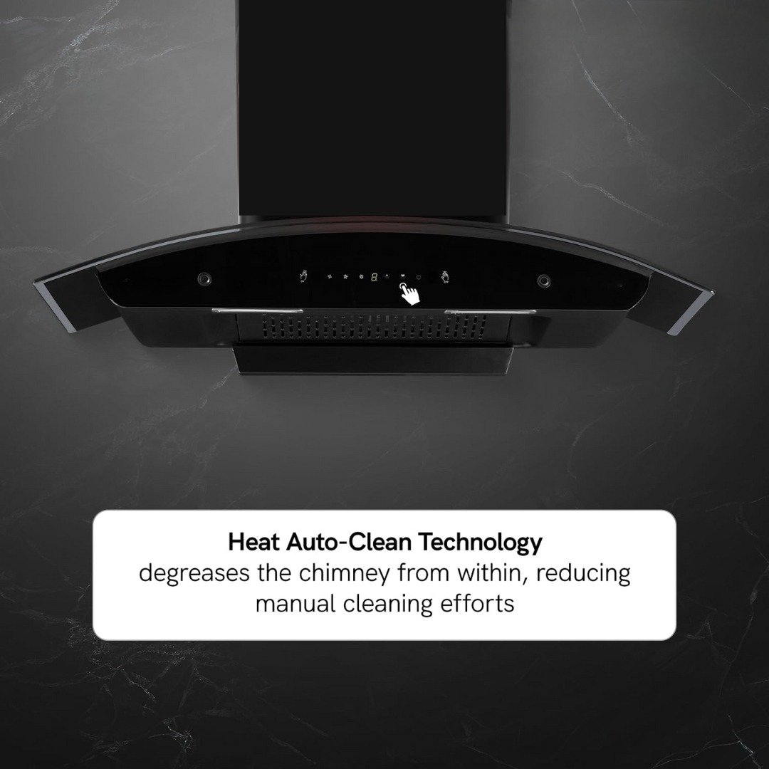 Elica 600 SLIM HAC NERO Kitchen Chimney | Compact, Powerful & Auto-Clean