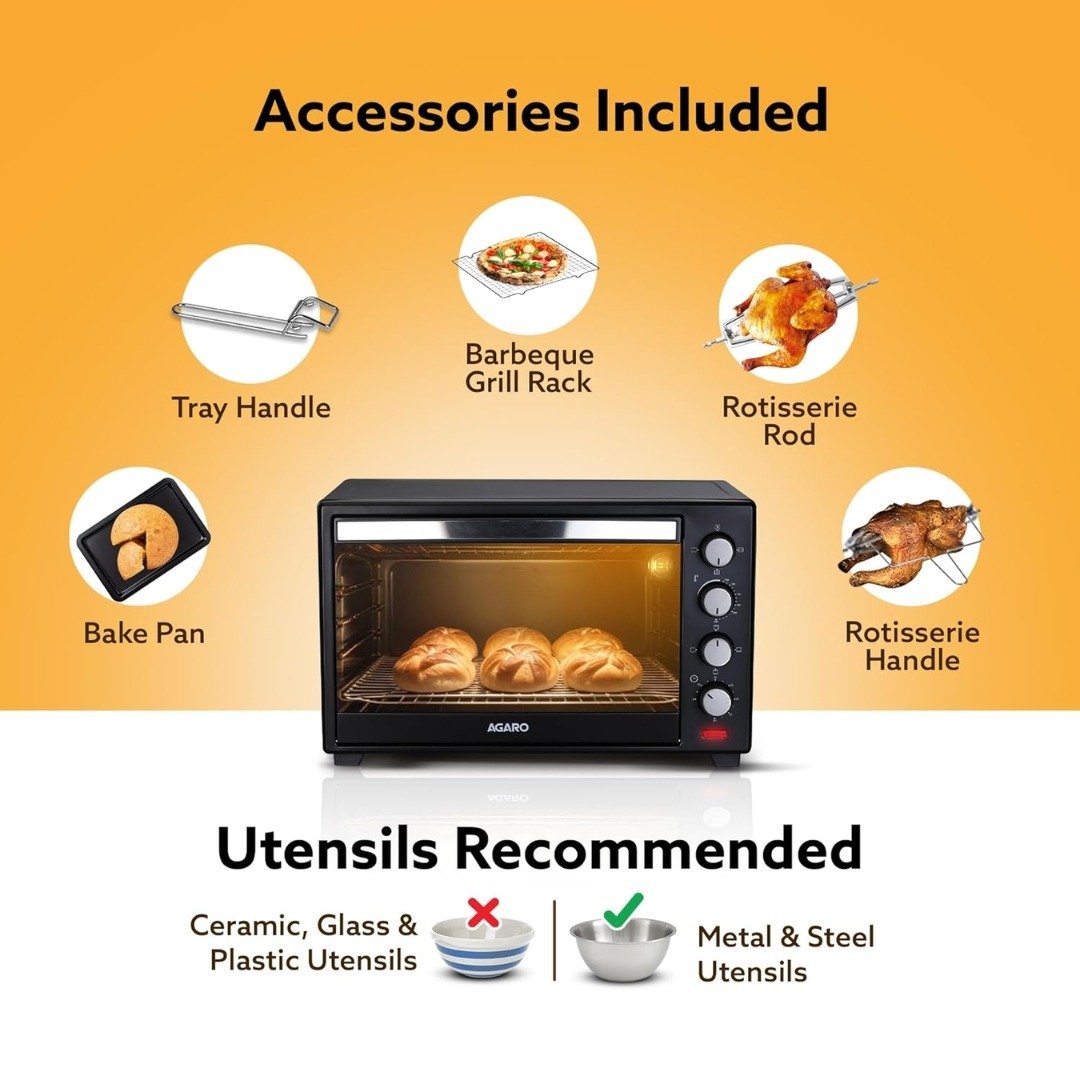 Agaro Marvel 48L OTG with Rotisserie | Grill, Bake, Toast & More