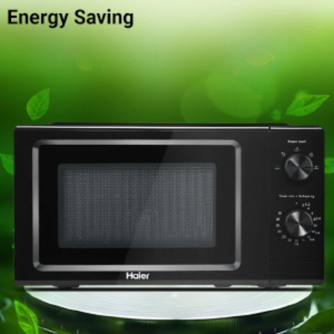 "Haier 19L Solo Microwave Oven with Inverter Technology – Compact, Efficient & Versatile Cooking"