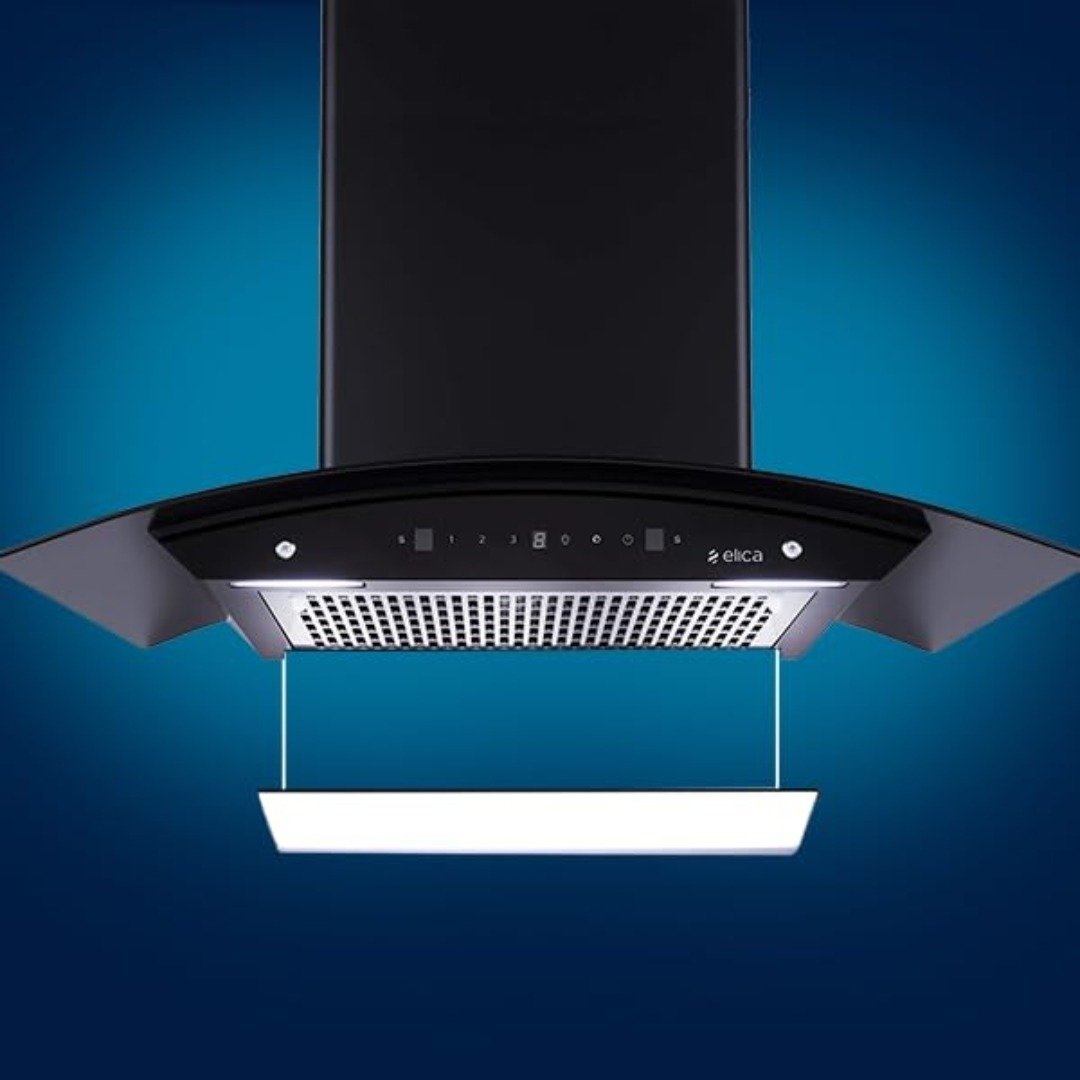 Elica WDFL 906 HAC NERO Kitchen Chimney | Powerful Suction & Auto-Clean