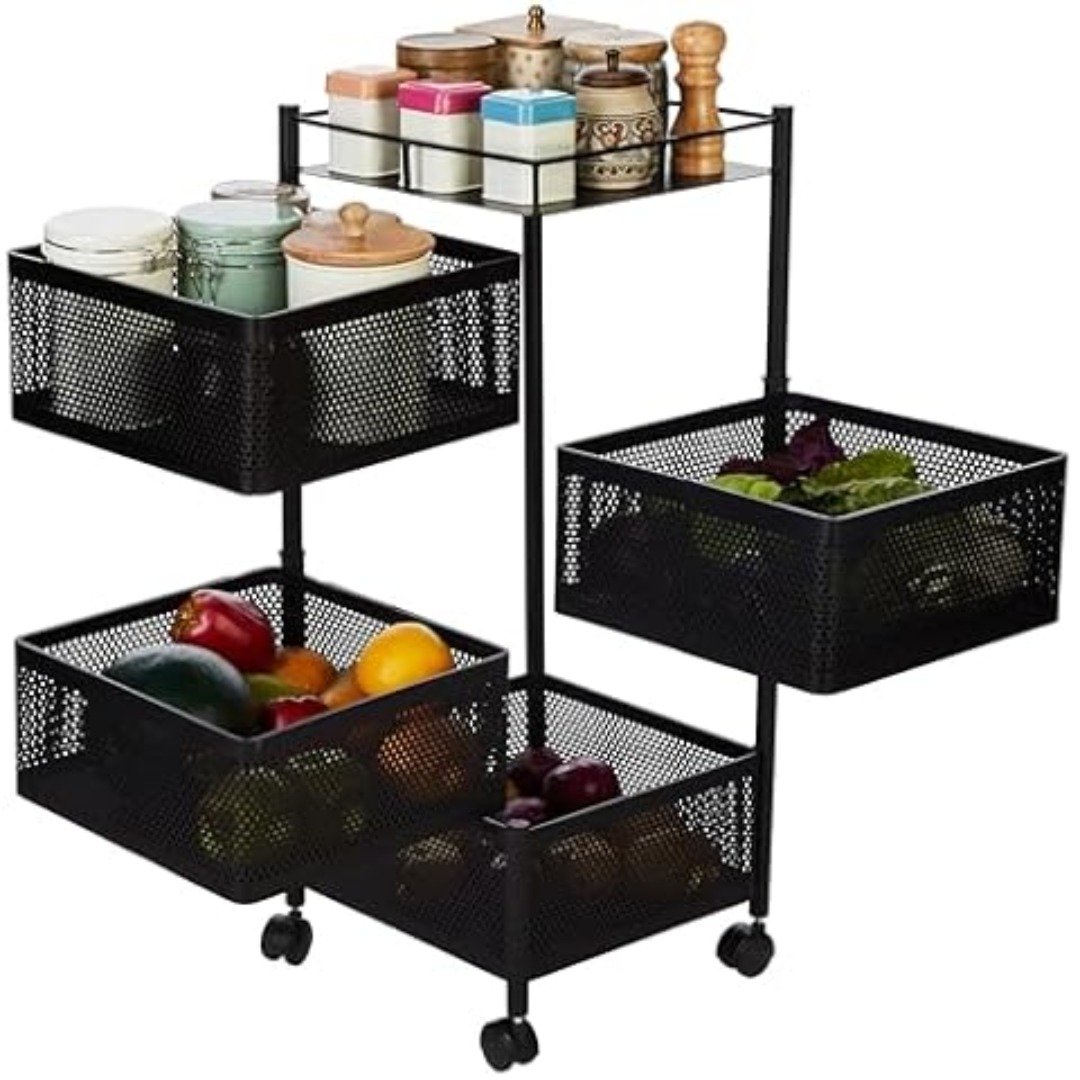 Efficient Kitchen Storage with TEX-RO 3-Layer Kitchen Trolley Organizer