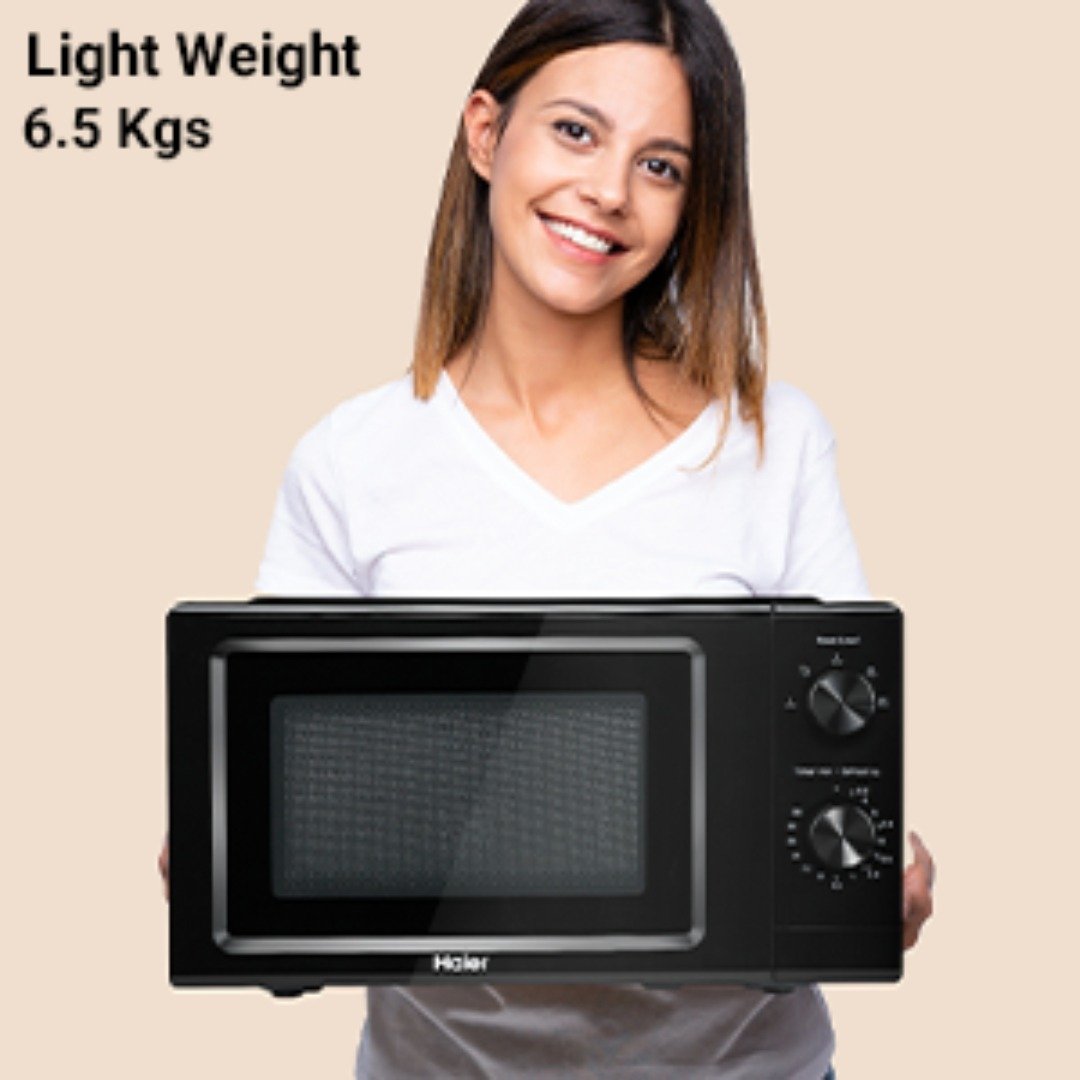 "Haier 19L Solo Microwave Oven with Inverter Technology – Compact, Efficient & Versatile Cooking"